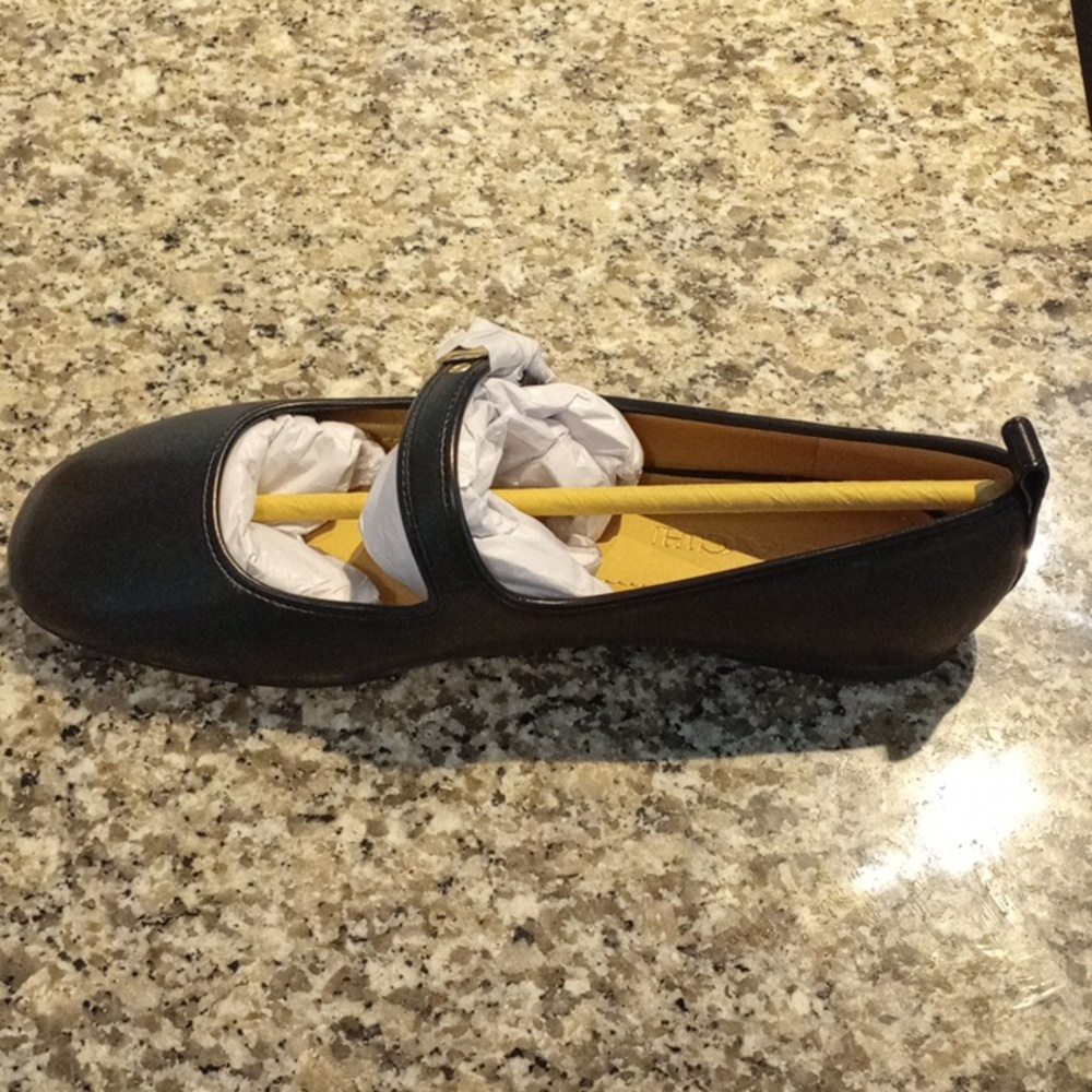 Coach Black C Rivet LTR Mary Jan Flats